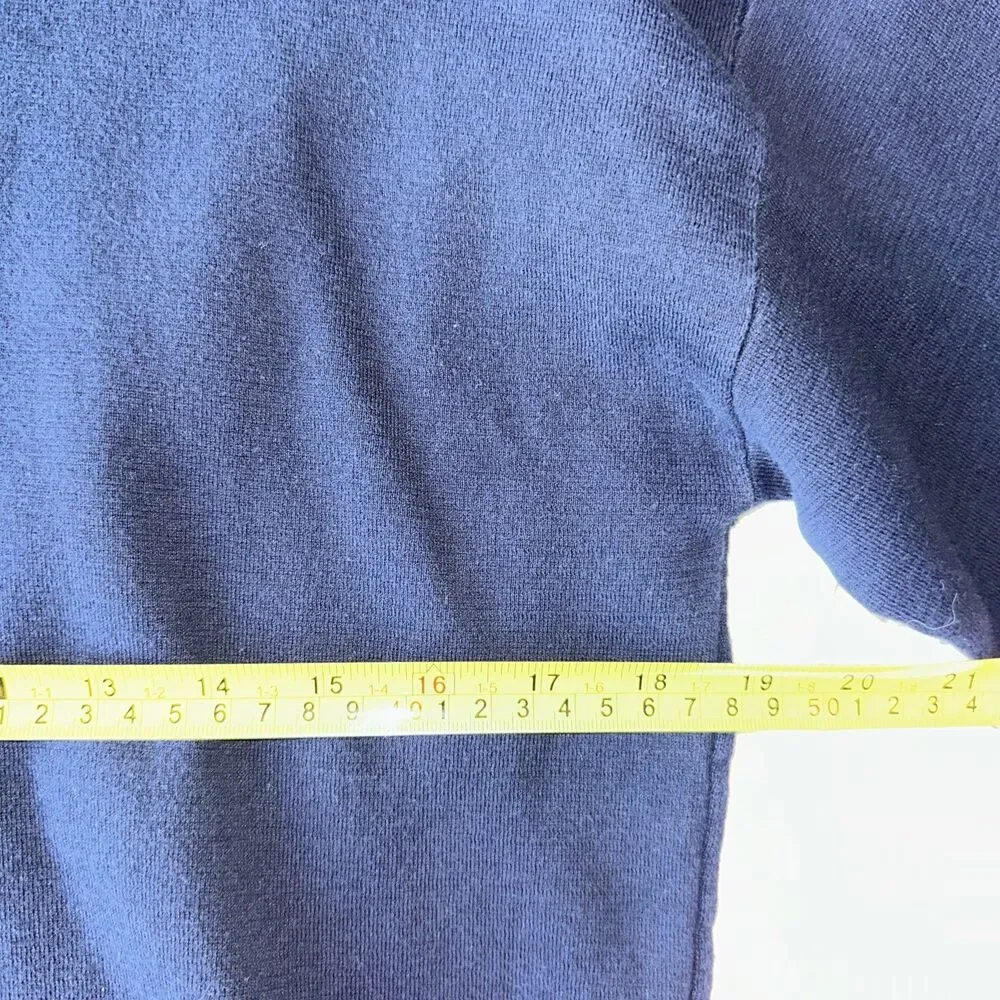 MASSIMO DUTTI Mens Crew Neck Jumper Sweater Size M Blue Cotton